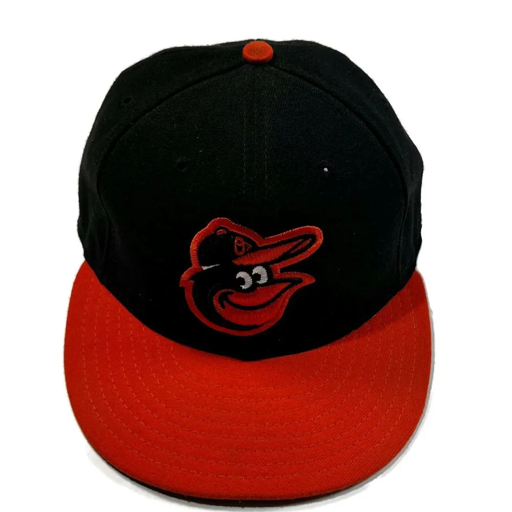 New Era 59Fifty Cap MLB Baltimore Orioles Black On Field Road Fitted 7 1/8 Hat